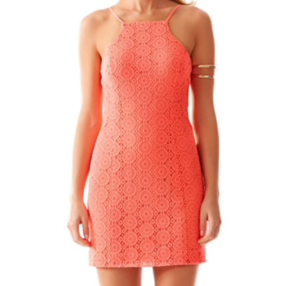 Lilly Pulitzer Coral Halter Dress!